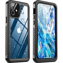 Capa de telefone Temdan à prova d'água IP68 para iPhone 12 6.1" preta
