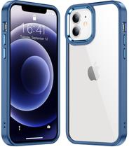 Capa de telefone Temdan para iPhone 12 6.1 azul/transparente à prova de choque