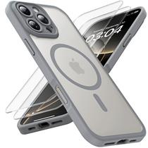 Capa de telefone TOCOL 3 em 1 para iPhone 16 Pro Max 6,9" (cinza)
