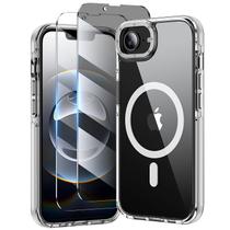 Capa de telefone Toushion 3 em 1 para iPhone 16E transparente com protetor de tela Capa de telefone Toushion 3 em 1 para iPhone 16E transparente com protetor de tela