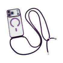 Capa De Telefone Transparente Com Cordão De Luxo Magsafe Para iPhone 17 16 14 12 13 15 pro Max