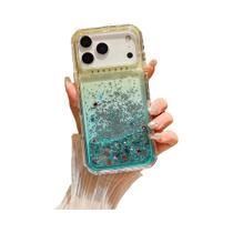 Capa De Telefone Transparente Com Glitter Gradiente Para iPhone 17 16 15 14 13 12 pro Max 8 7 plus X
