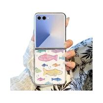Capa De Telefone Transparente Com Laço Rosa Para Samsung Galaxy Z Flip7 FE Flip6 Flip5 Flip4 Flip3