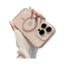 Capa De Telefone Transparente Glitter Magsafe Para iPhone 17 16 15 14 13 12 11 pro Max plus À Prova