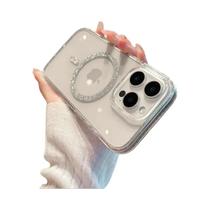 Capa De Telefone Transparente Glitter Magsafe Para iPhone 17 16 15 14 13 12 11 pro Max plus À Prova
