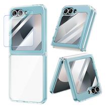 Capa de telefone VEGO para Samsung Galaxy Z Flip 6 azul anti-amarelo