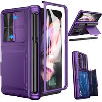 Capa de telefone Viaotaily para Samsung Galaxy Z Fold 3 roxa escura
