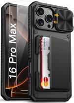 Capa de telefone Vihibii para iPhone 16 Pro Max com protetor de tela 2X Capa de telefone Vihibii para iPhone 16 Pro Max com protetor de tela 2X