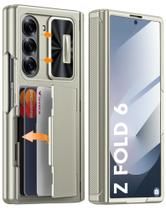 Capa de telefone Vizvera RFID Wallet com suporte de cartão para Samsung Z Fold 6