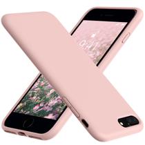 Capa de telefone Vooii para iPhone 8 Plus/7 Plus de silicone macio rosa areia