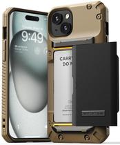 Capa de telefone VRS DESIGN Damda Glide Pro iPhone 15 Plus cáqui Capa de telefone VRS DESIGN Damda Glide Pro iPhone 15 Plus cáqui