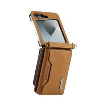 Capa De Telefone Wallet Para Samsung Galaxy Z Flip Em Couro, Estilo Fashion, Porta Cartões Para 7 6