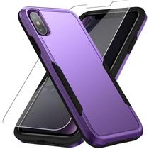 Capa de Telefone Warsia para iPhone X/Xs com Protetor de Tela HD Roxo