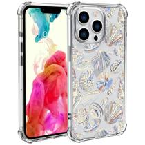 Capa de telefone Wihytec para iPhone 14 transparente à prova de choque Seashells Capa de telefone Wihytec para iPhone 14 transparente à prova de choque Seashells