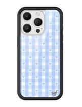 Capa de telefone Wildflower Blue Gingham Hearts iPhone 16 Pro