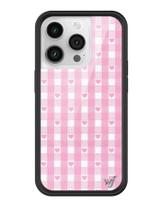 Capa de telefone Wildflower Pink Gingham Hearts iPhone 14 Pro