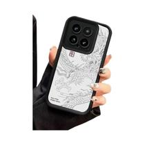 Capa de Telefone Xiaomi Luxo Fosco com Totem de Dragão - Mi 13T, 12T Pro, 11 Lite, 14, 13 Pro, Poco F5, X5 e X3