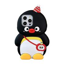 Capa de telefone YAKVOOK Bear Silicone Cartoon Penguin iPhone 14 Pro Capa de telefone YAKVOOK Bear Silicone Cartoon Penguin iPhone 14 Pro