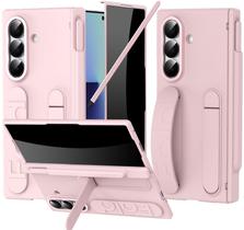Capa de telefone YQODSZ Galaxy Z Fold 7 rosa com alça e caneta