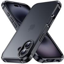 Capa de telefone Yriklso para iPhone 16 Plus preta à prova de choque