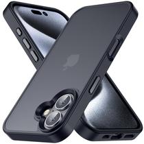 Capa de telefone Yriklso para iPhone 16 Plus preta à prova de choque