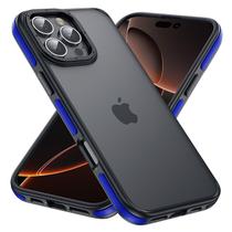 Capa de telefone Yriklso para iPhone 16 Pro Max azul à prova de choque