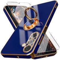 Capa de telefone yuanming Galaxy A16 5G azul com protetor de tela