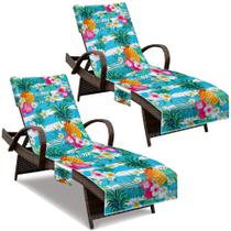 Capa de toalha para espreguiçadeira NISDOING Pineapple 85x30cm - pacote com 2 Capa de toalha para espreguiçadeira NISDOING Pineapple 85x30cm - pacote com 2