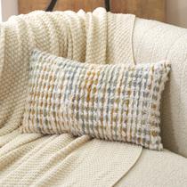 Capa de travesseiro Aeckself Boho Chenille tufada 30x50cm amarela branca