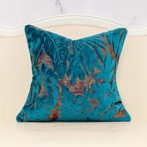 Capa de travesseiro Alerfa Maple Leaf Bordado 50x50cm azul claro
