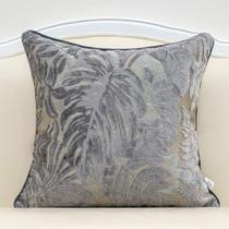 Capa de travesseiro Alerfa Maple Leaf Bordado 50x50cm Cinza Prata
