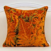 Capa de travesseiro Alerfa Maple Leaf Bordado 50x50cm Laranja