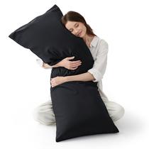 Capa de travesseiro corporal Bedsure Black Long Cooling 100% rayon