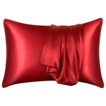 Capa De Travesseiro De Cetim Seda Envelope Antifrizz Kit 2Un