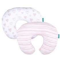 Capa de travesseiro de enfermagem 2 pacote para travesseiro boppy 100% elástico algodão grande zíper super macio & respirável apoio infantil cobertura de amamentação para mães ou presentes de menina