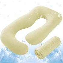 Capa de Travesseiro de Gravidez Refrescante Sasttie em U 145 cm Amarela Capa de Travesseiro de Gravidez Refrescante Sasttie em U 145 cm Amarela