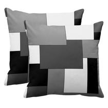 Capa de travesseiro Emvency Grey Geométrica Preto Cinza Branco 45x45cm Capa de travesseiro Emvency Grey Geométrica Preto Cinza Branco 45x45cm