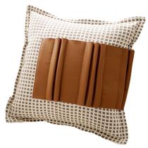 Capa de travesseiro estilo Wabi-Sabi, xadrez minimalista e material sintético