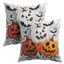 Capa de travesseiro Granbey Halloween Pumpkin 60x60cm de algodão e linho Capa de travesseiro Granbey Halloween Pumpkin 60x60cm de algodão e linho