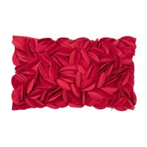 Capa de travesseiro KINGROSE feita à mão em 3D Flower Velvet 30x50cm vermelha
