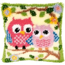 Capa de travesseiro Latch Hook Kit GemJelry Animal Owl 42x42cm Capa de travesseiro Latch Hook Kit GemJelry Animal Owl 42x42cm