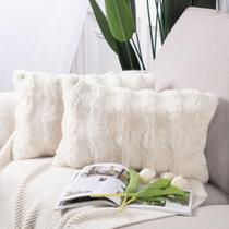 Capa de travesseiro MADIZZ Thick Plush Wool 30x50cm Creme, pacote com 2