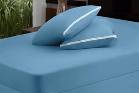 Capa de Travesseiro Malha Sonhos e Anjos 01 Peça - Azul - Casa Completa Enxovais