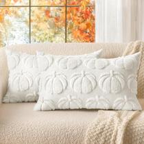 Capa de travesseiro MIULEE Fall 30x50cm Conjunto de 2 abóboras brancas Capa de travesseiro MIULEE Fall 30x50cm Conjunto de 2 abóboras brancas