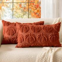 Capa de travesseiro MIULEE Fall 30x50cm, conjunto de 2 decorações de abóbora enferrujada