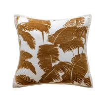 Capa de travesseiro moderna minimalista bege/marrom de folha tropical