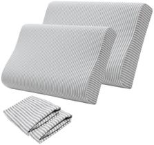 Capa de travesseiro, pacote com 2 almofadas de pescoço de espuma viscoelástica de algodão eucoz