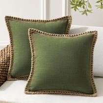 Capa de travesseiro Phantoscope Farmhouse Burlap Linen 45x45cm Olive