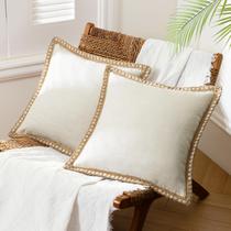 Capa de travesseiro Phantoscope Farmhouse Decor Burlap Linen 50x50cm