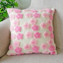 Capa de travesseiro SKxKjian Soft Decorative Faux Fur 45x45cm rosa